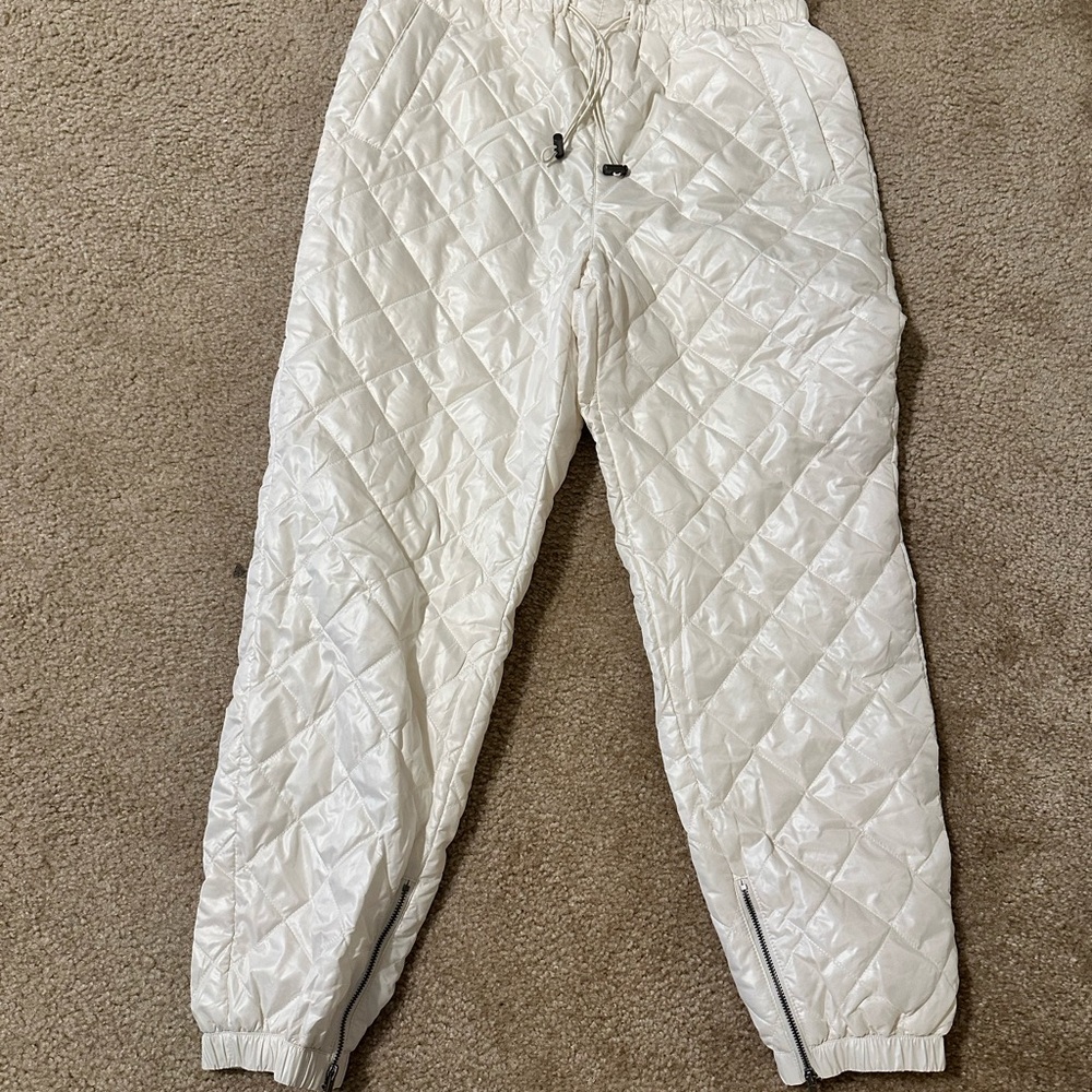 Women’s White Quilted Pants- by Kahlana Barfield